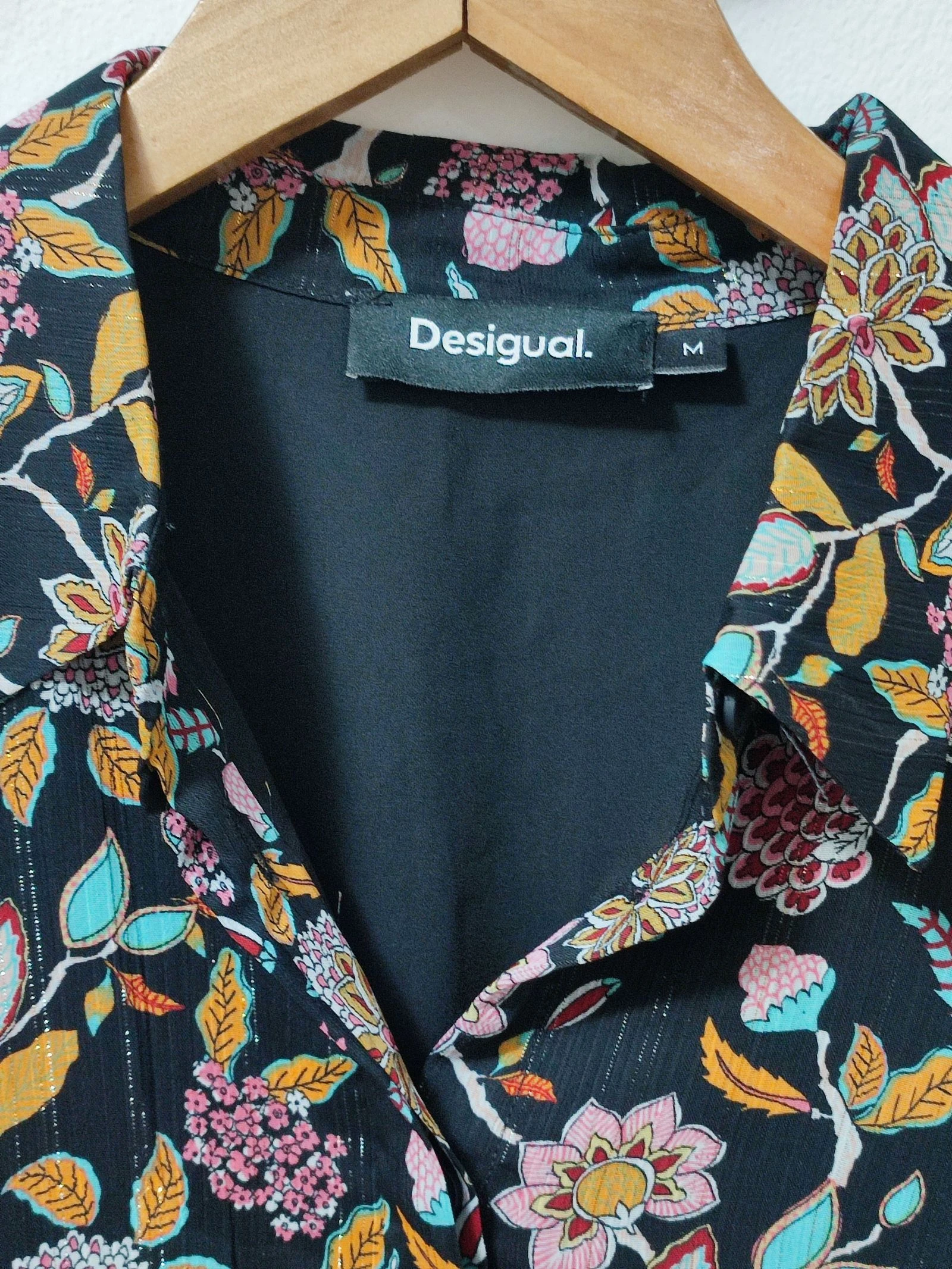 Desigual Boho Floral Lurex Jurk Maat M - Vintage Stijl – photo 3